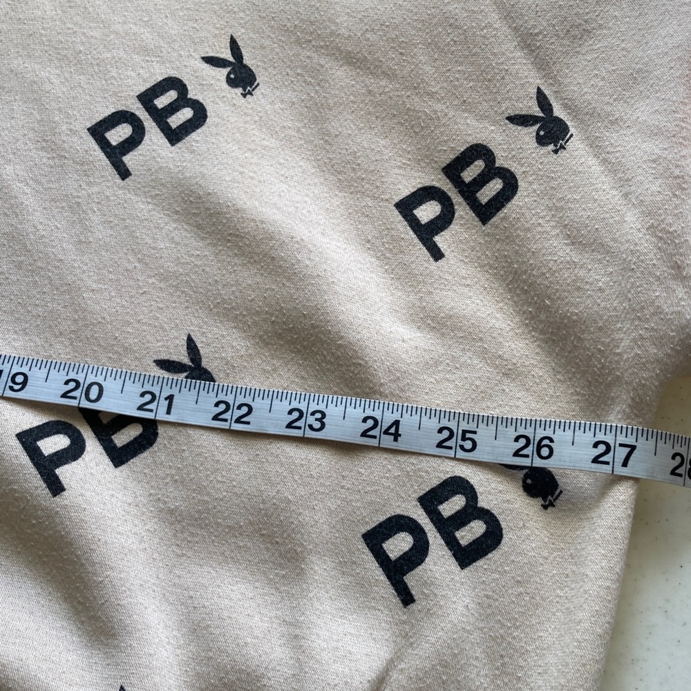 PLAYBOY x Missguided Beige Crewneck Sweater with Black PB & Bunny Logos - Picture 4 of 5